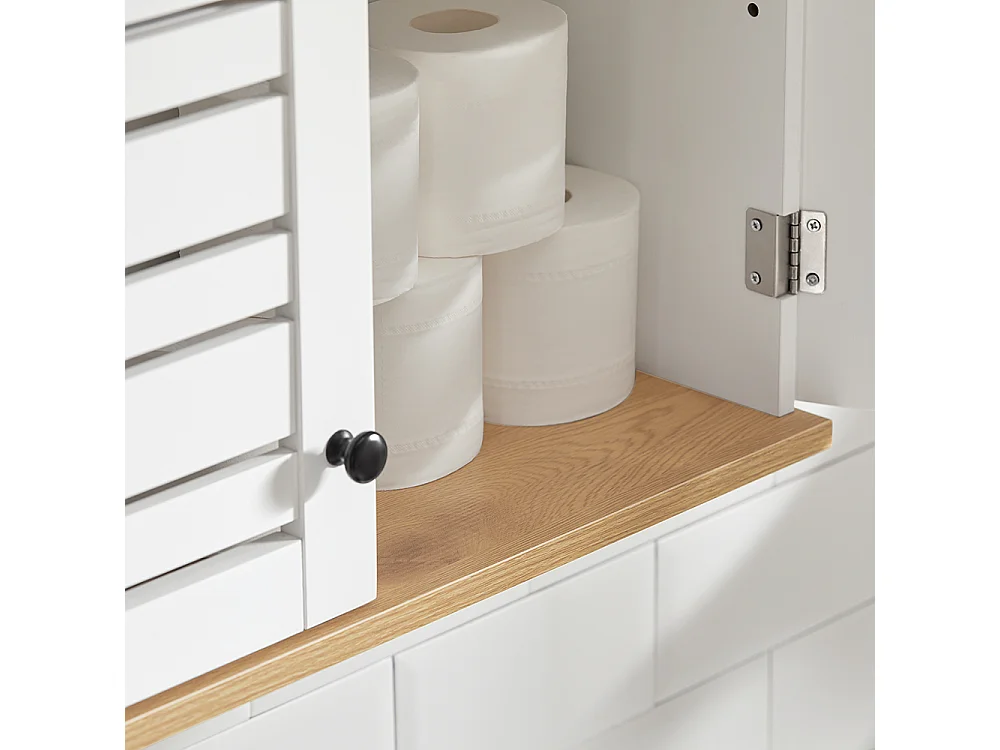 Meuble Haut De Salle De Bain Avec 2 Portes Meuble De Rangement Mural Armoire Suspendue, BZr42-w