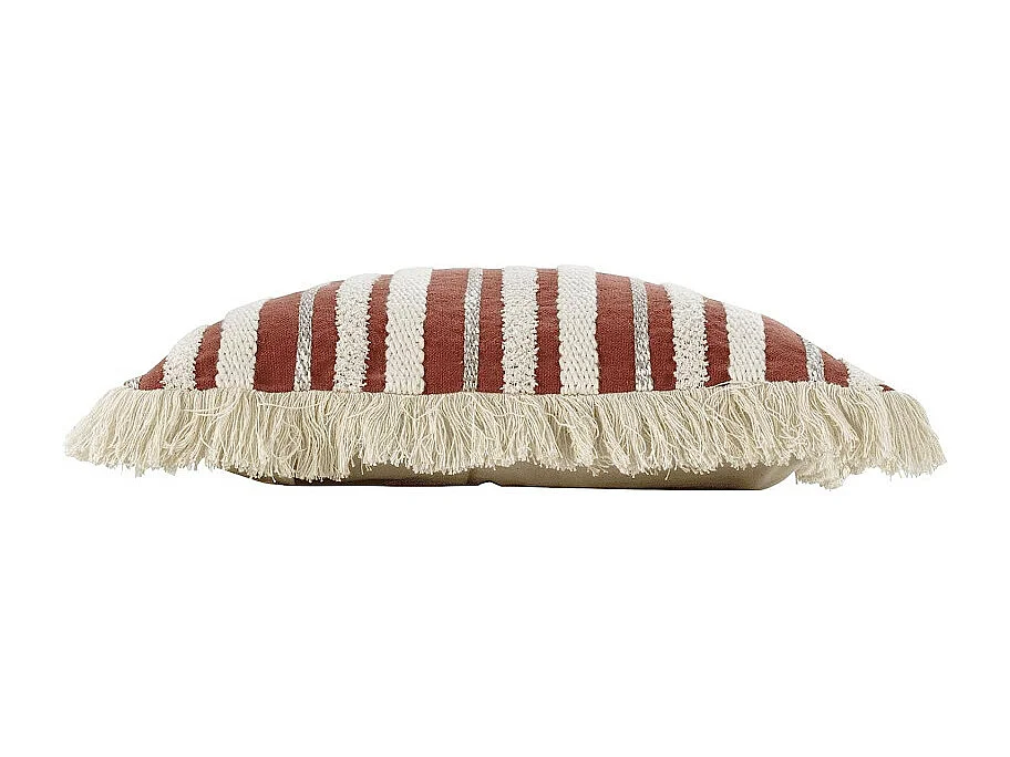 Coussin Déco à Franges "Atlas" 40x40cm Terracotta