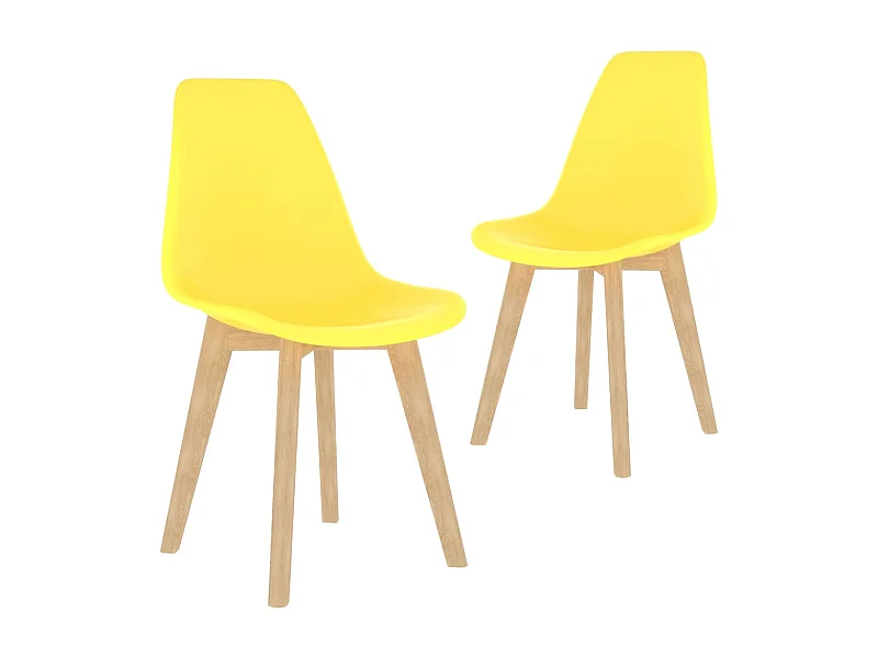 Juego de 2 sillas de comedor Diseño contemporáneo Cocina de plástico amarillo CDS0206333