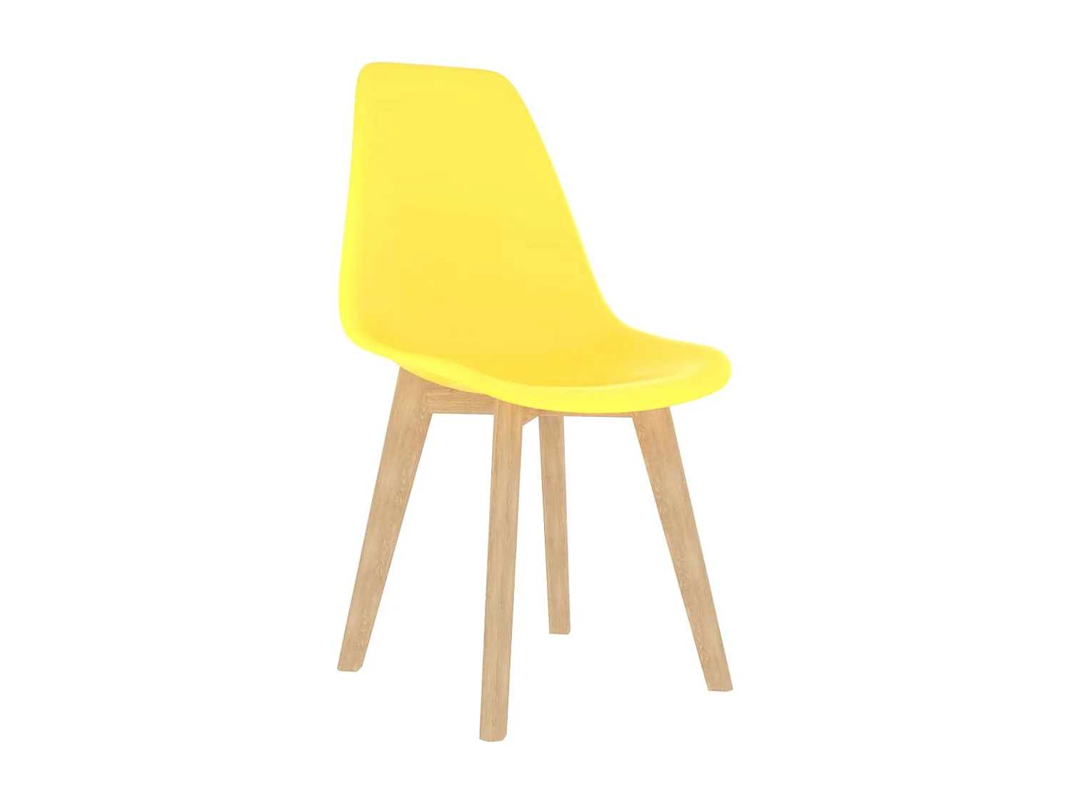 Juego de 2 sillas de comedor Diseño contemporáneo Cocina de plástico amarillo CDS0206333