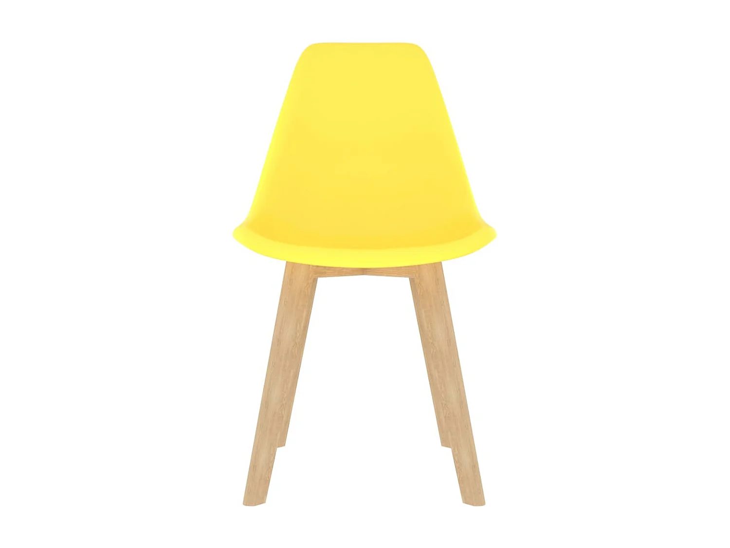 Juego de 2 sillas de comedor Diseño contemporáneo Cocina de plástico amarillo CDS0206333