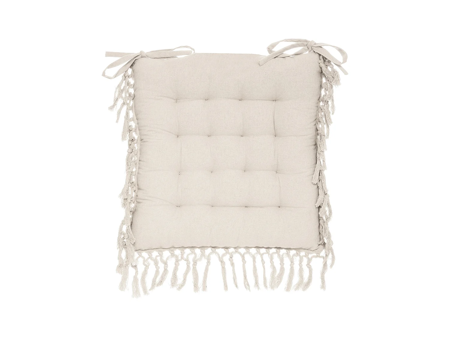 Galette de Chaise "Macramé" 40x40cm Ivoire