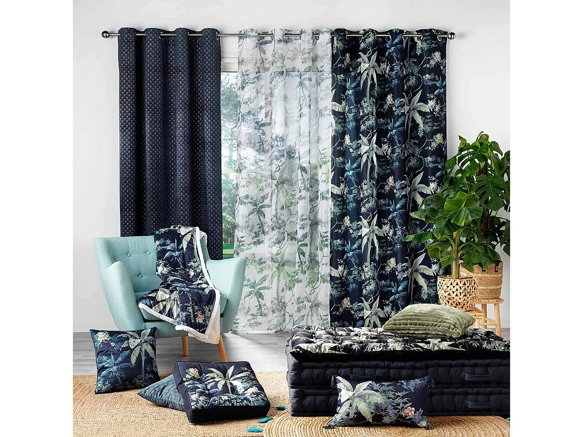 Coussin de Sol Imprimé "Fabulous" 40x40cm Bleu