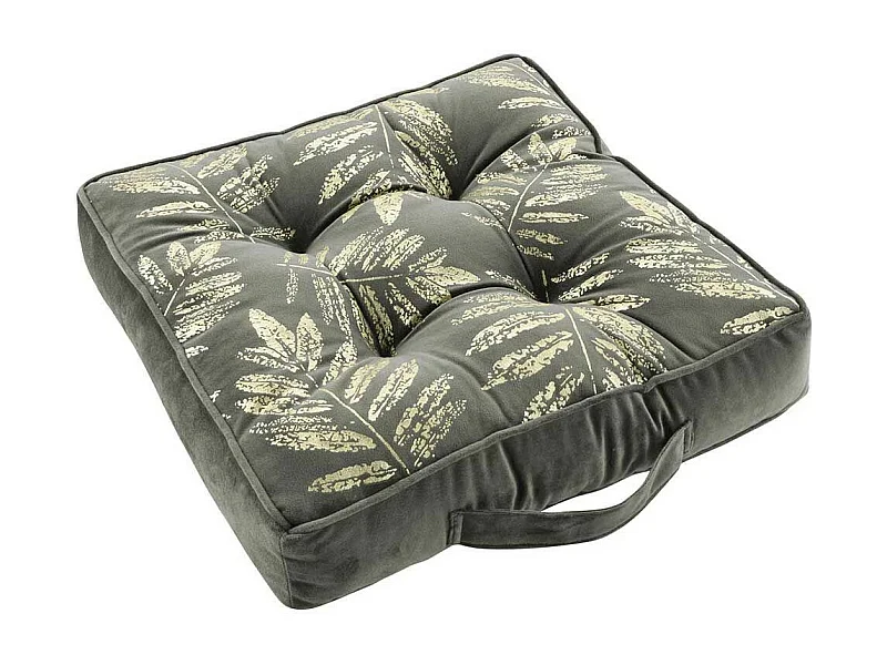 Coussin de Sol Imprimé "Adelor" 40x40cm Anthracite