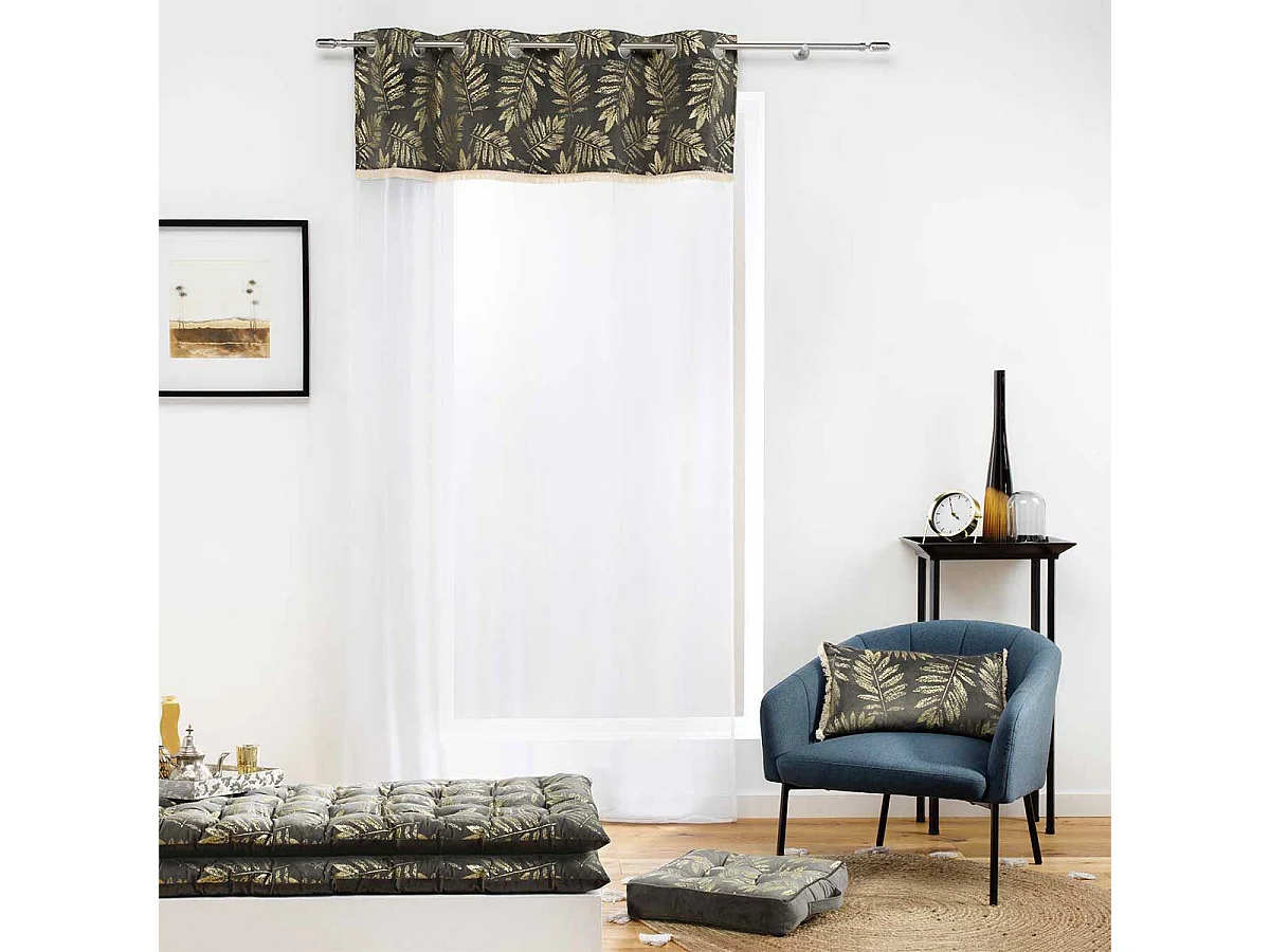 Coussin de Sol Imprimé "Adelor" 40x40cm Anthracite