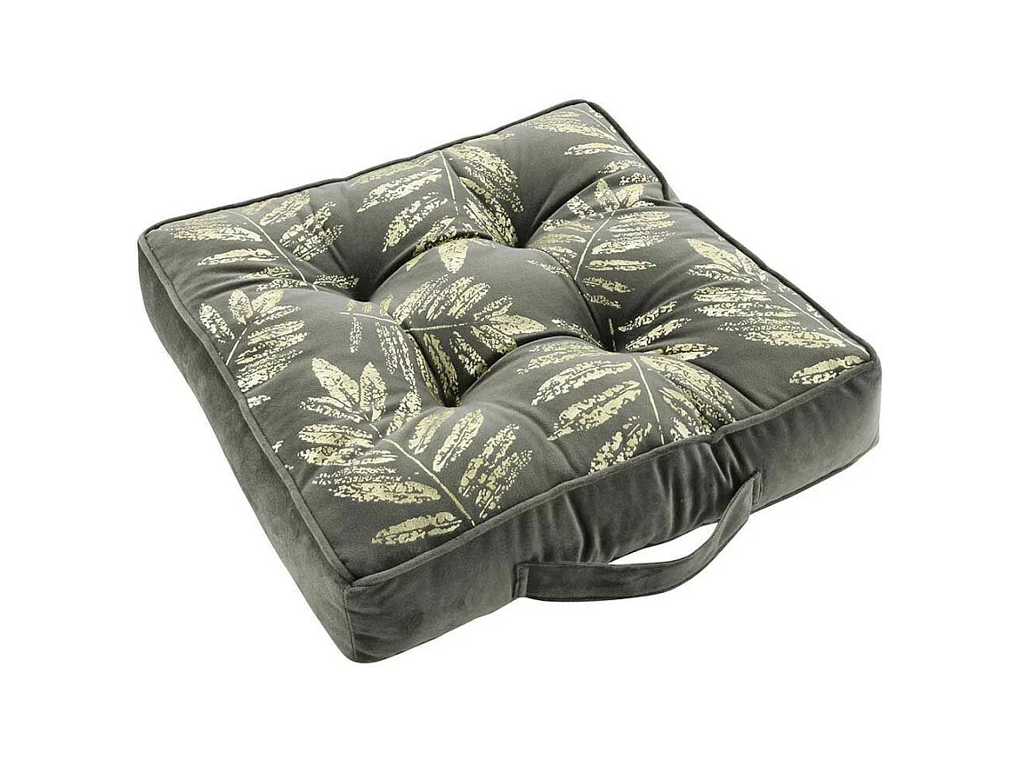 Coussin de Sol Imprimé "Adelor" 40x40cm Anthracite