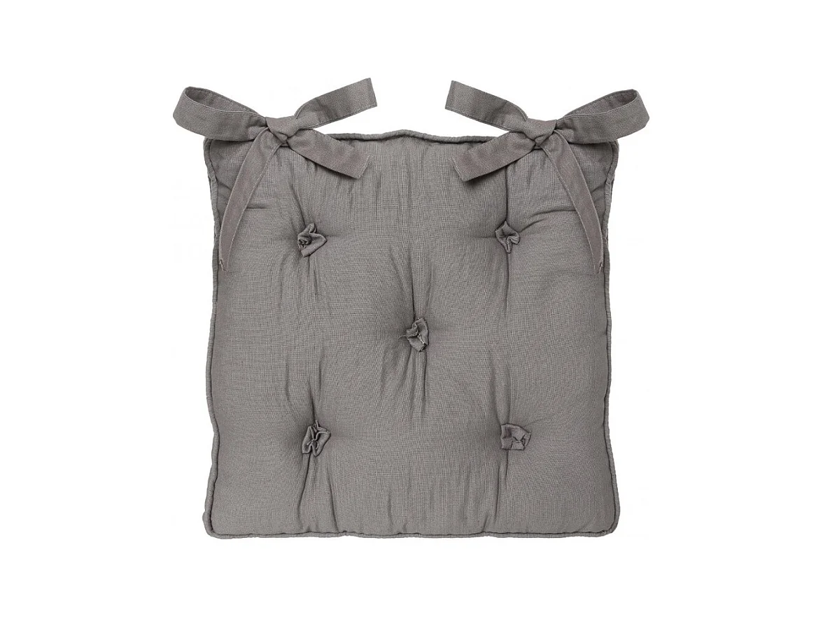 Galette de Chaise "5 Boutons" 40x40cm Gris