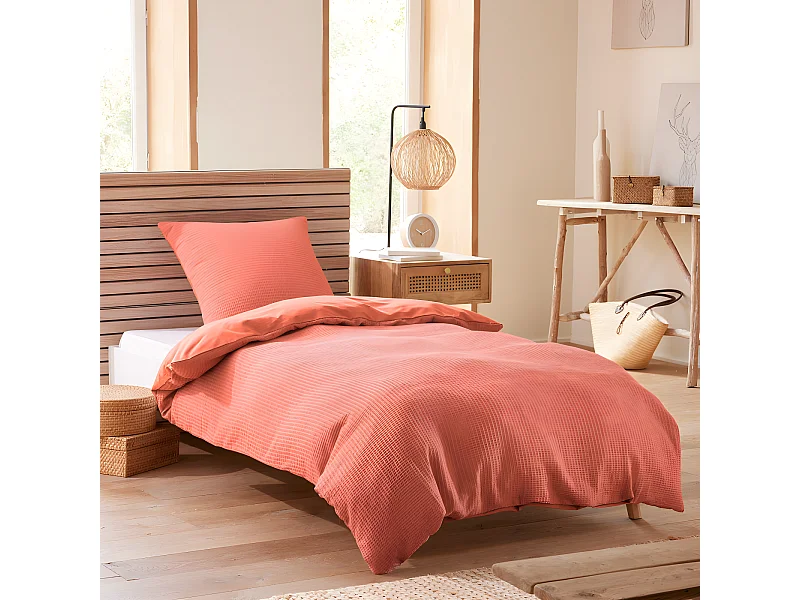 Parure de couette "Nid d'abeille" 140 x 200 pour lit 1 place
