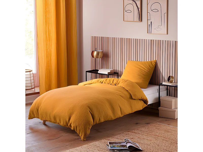 Parure de couette "Noah" Gaze de Coton 140 x 200 pour lit 1 place