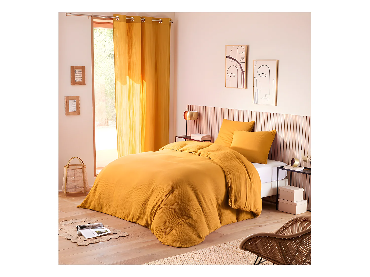 Parure de couette "Noah" Gaze de Coton 260 x 240 pour lit 2 Places "King Size" 160 à 180 cm