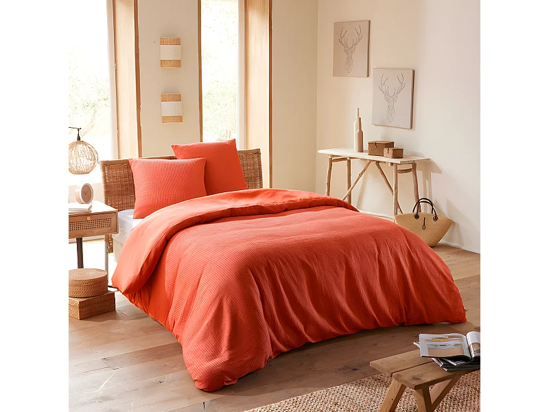 Parure de couette "Nid d'abeille" 260 x 240 pour lit 2 Places "King Size" 160 à 180 cm