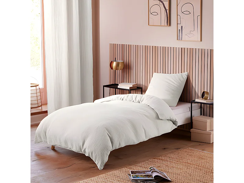 Parure de couette "Noah" Gaze de Coton 140 x 200 pour lit 1 place