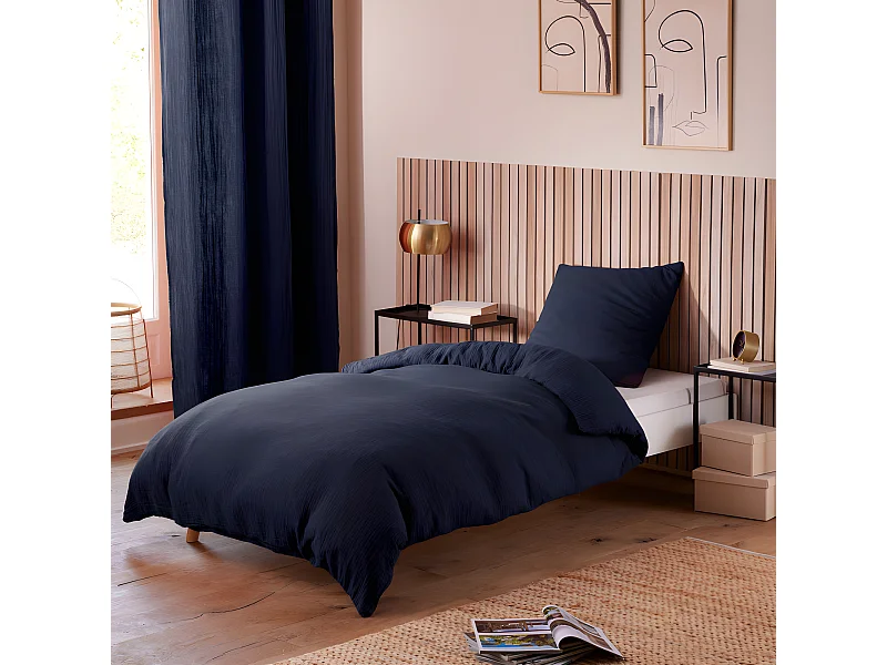 Parure de couette "Noah" Gaze de Coton 140 x 200 pour lit 1 place