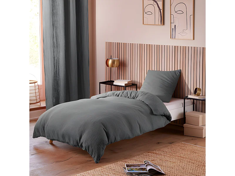Parure de couette "Noah" Gaze de Coton 140 x 200 pour lit 1 place