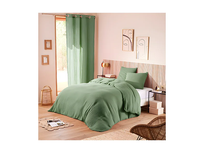 Parure de couette "Noah" Gaze de Coton 260 x 240 pour lit 2 Places "King Size" 160 à 180 cm