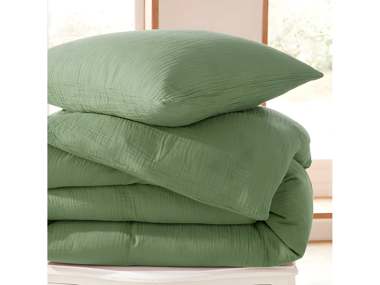 Parure de couette "Noah" Gaze de Coton 260 x 240 pour lit 2 Places "King Size" 160 à 180 cm