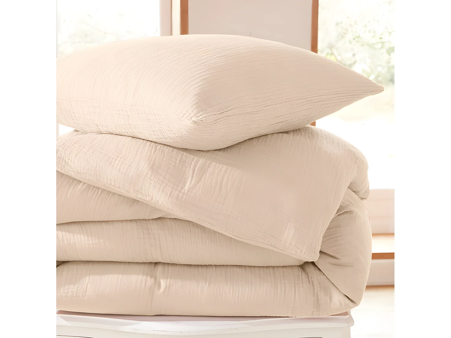 Parure de couette "Noah" Gaze de Coton 260 x 240 pour lit 2 Places "King Size" 160 à 180 cm