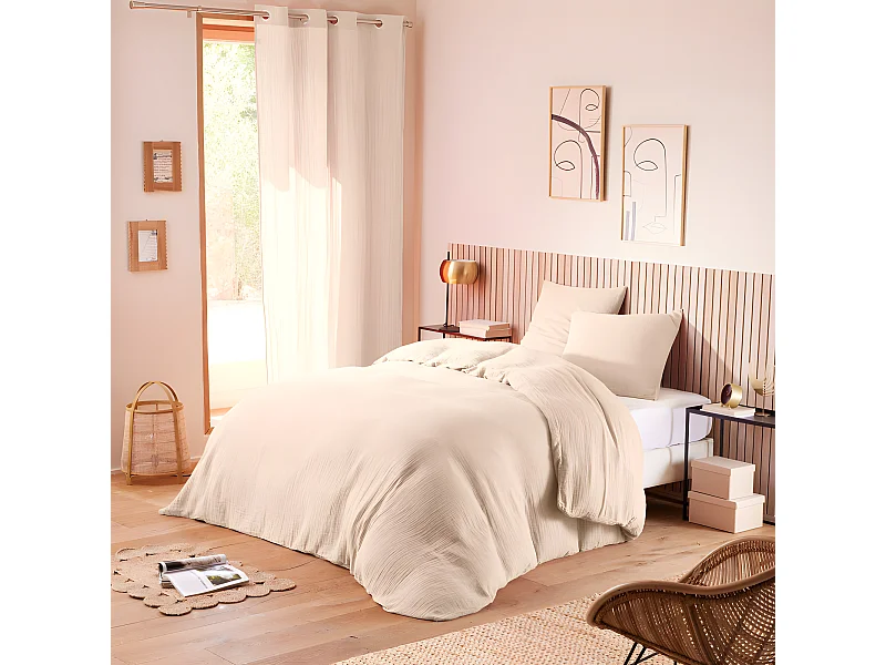 Parure de couette "Noah" Gaze de Coton 260 x 240 pour lit 2 Places "King Size" 160 à 180 cm