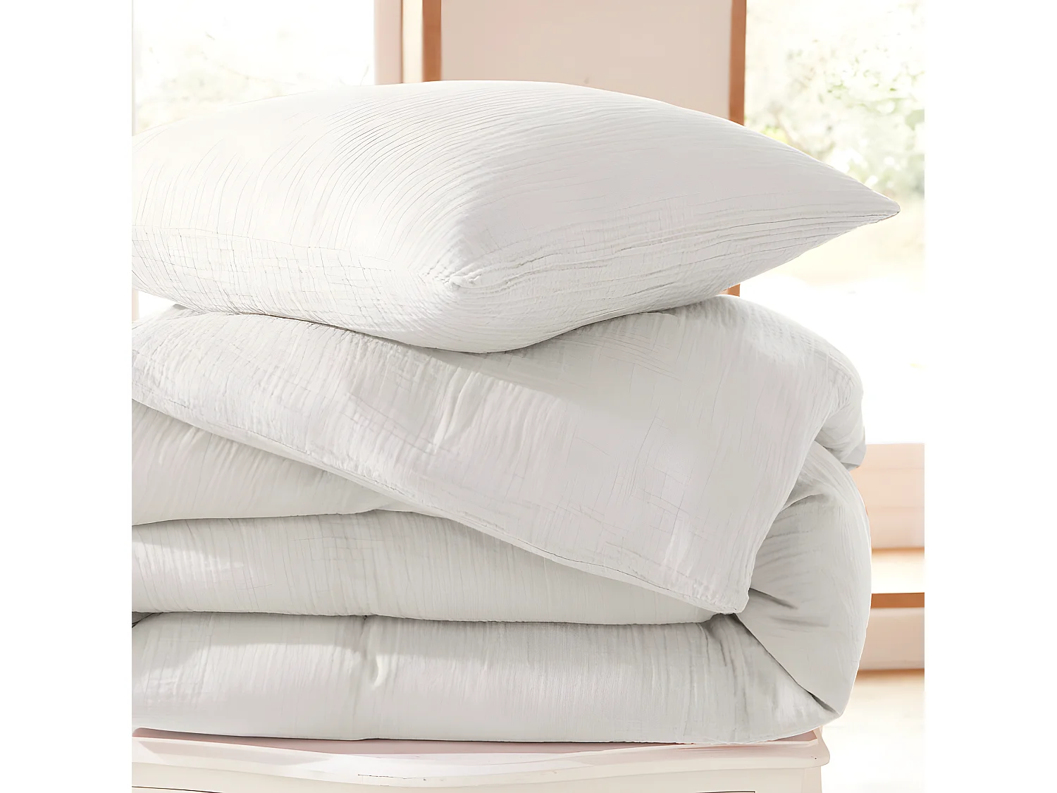 Parure de couette "Noah" Gaze de Coton 240 x 220 pour lit 2 Places 140 à 160 cm