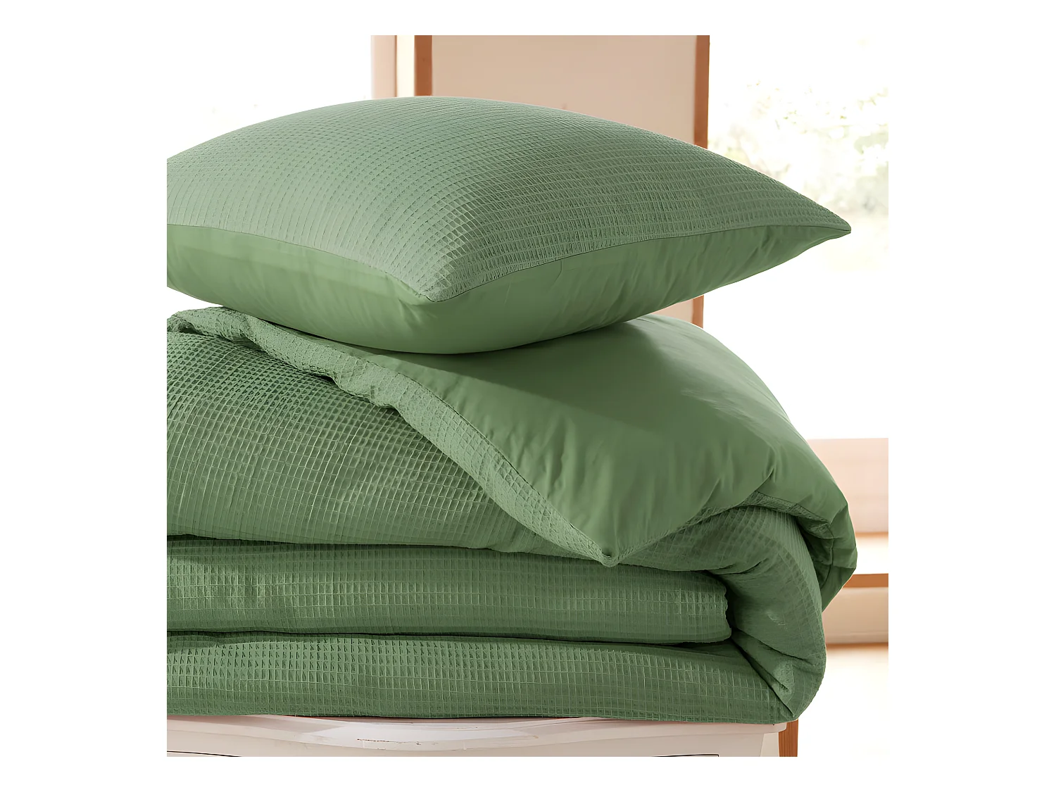 Parure de couette "Nid d'abeille" 260 x 240 pour lit 2 Places "King Size" 160 à 180 cm