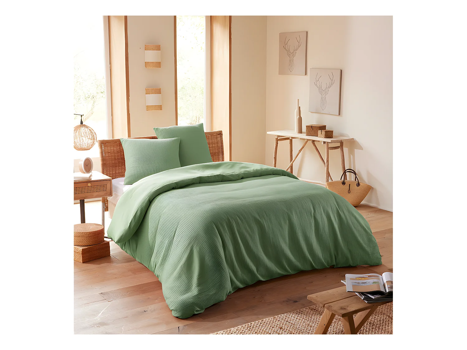 Parure de couette "Nid d'abeille" 260 x 240 pour lit 2 Places "King Size" 160 à 180 cm