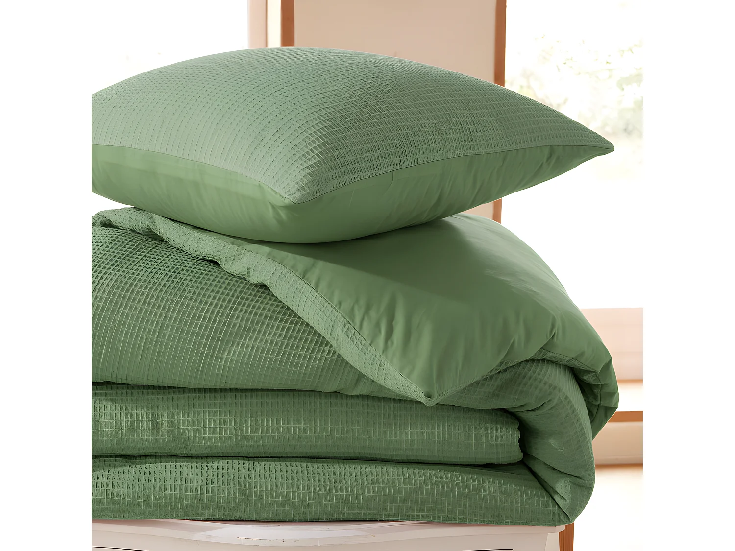 Parure de couette "Nid d'abeille" 260 x 240 pour lit 2 Places "King Size" 160 à 180 cm