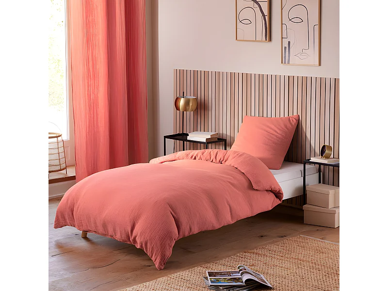Parure de couette "Noah" Gaze de Coton 140 x 200 pour lit 1 place