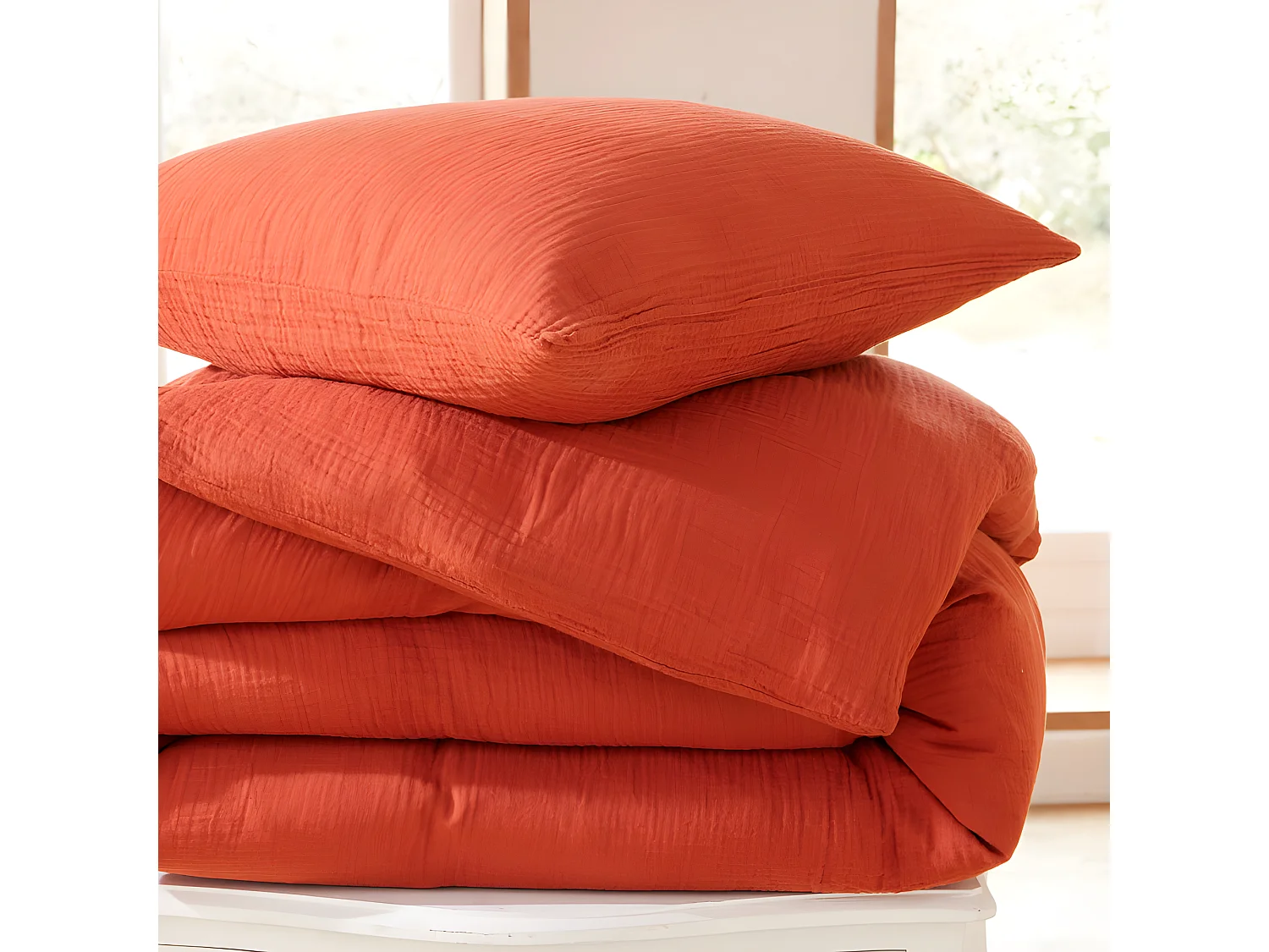 Parure de couette "Noah" Gaze de Coton 240 x 220 pour lit 2 Places 140 à 160 cm