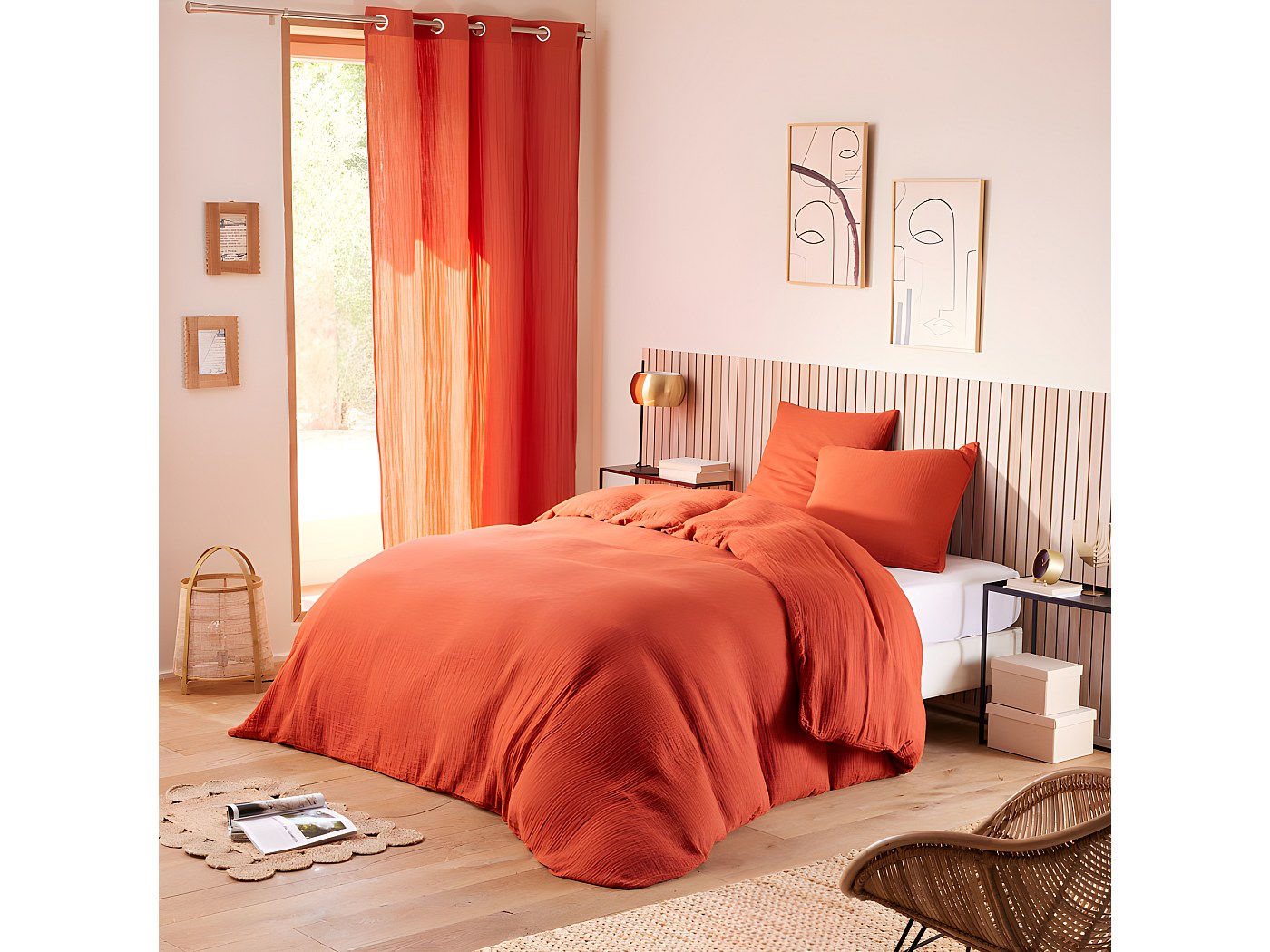 Parure de couette "Gaze de Coton" 240 x 220 pour lit 2 Places 140 à 160