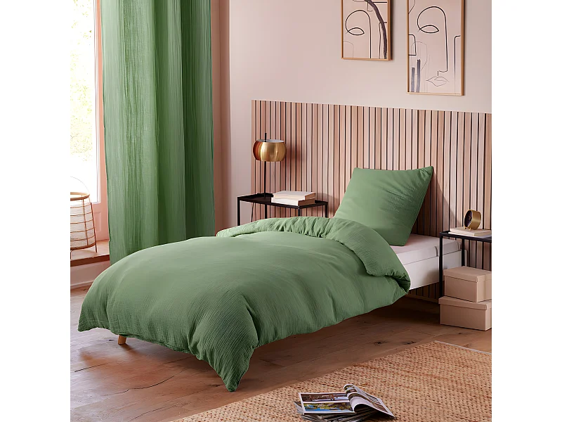 Parure de couette "Noah" Gaze de Coton 140 x 200 pour lit 1 place