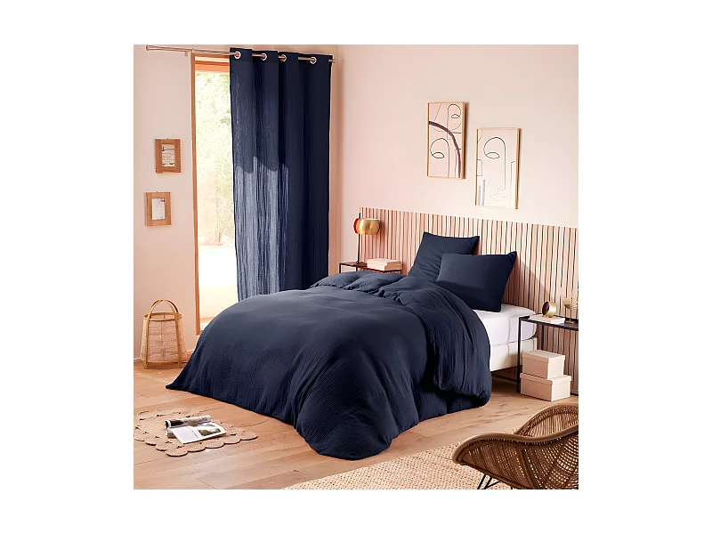 Parure de couette "Noah" Gaze de Coton 240 x 220 pour lit 2 Places 140 à 160 cm