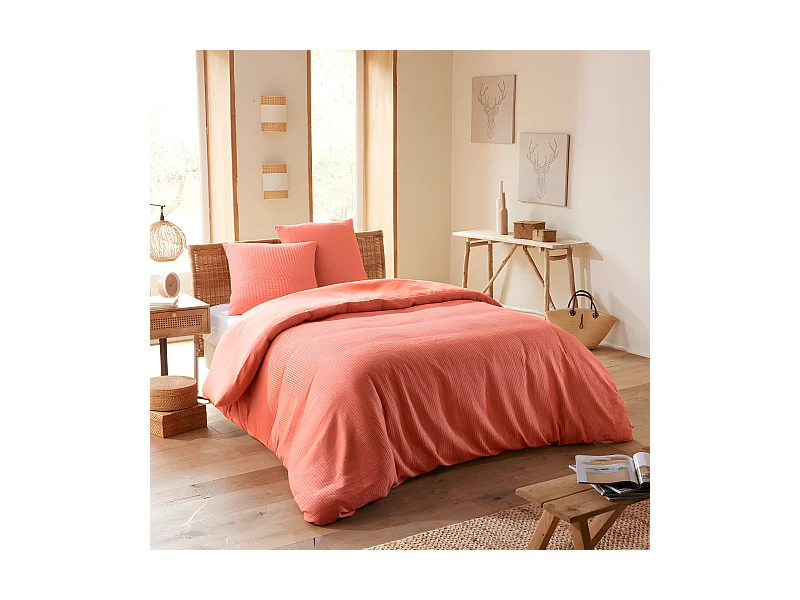 Parure de couette "Nid d'abeille" 260 x 240 pour lit 2 Places "King Size" 160 à 180 cm