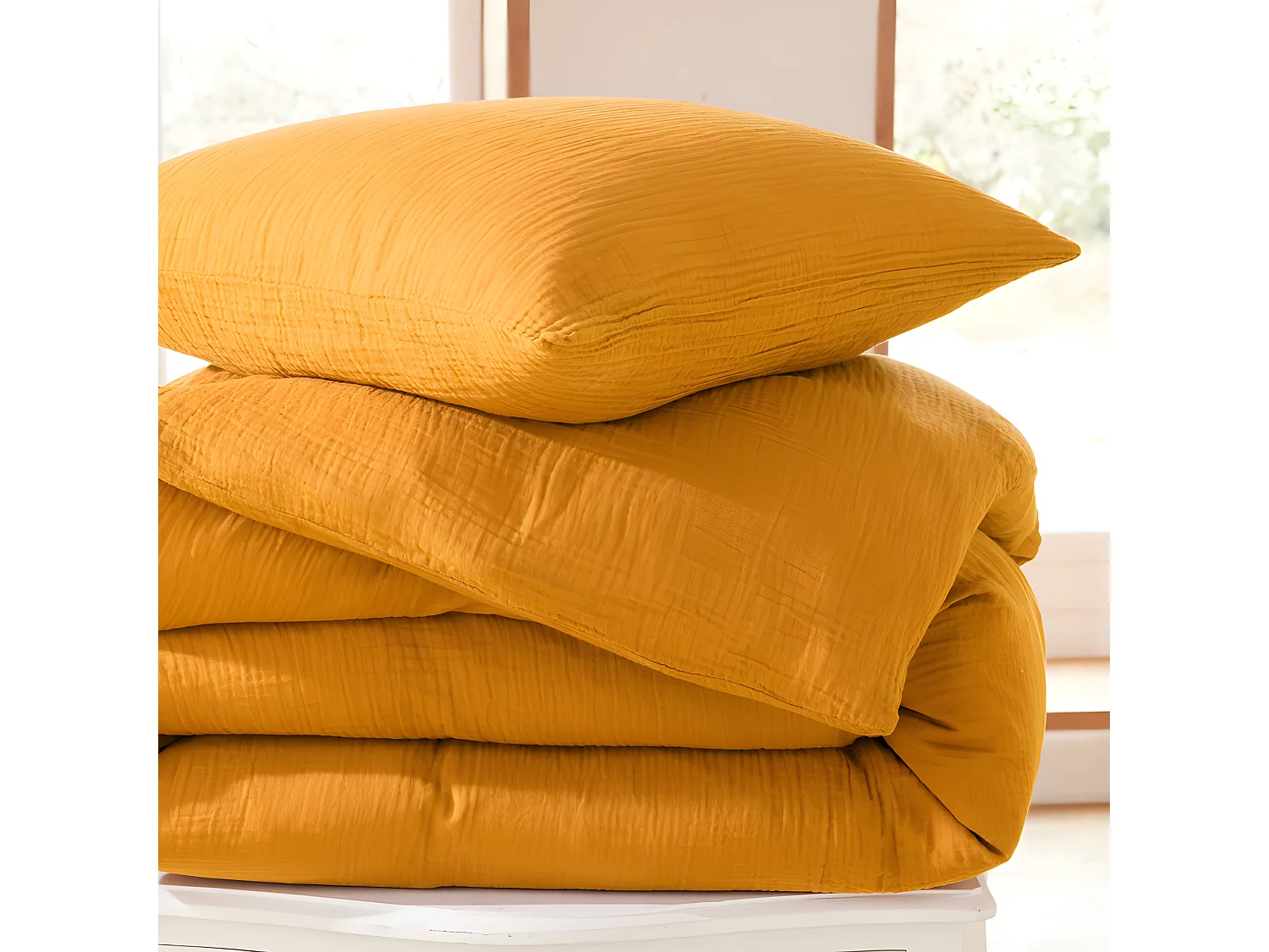 Parure de couette "Noah" Gaze de Coton 240 x 220 pour lit 2 Places 140 à 160 cm