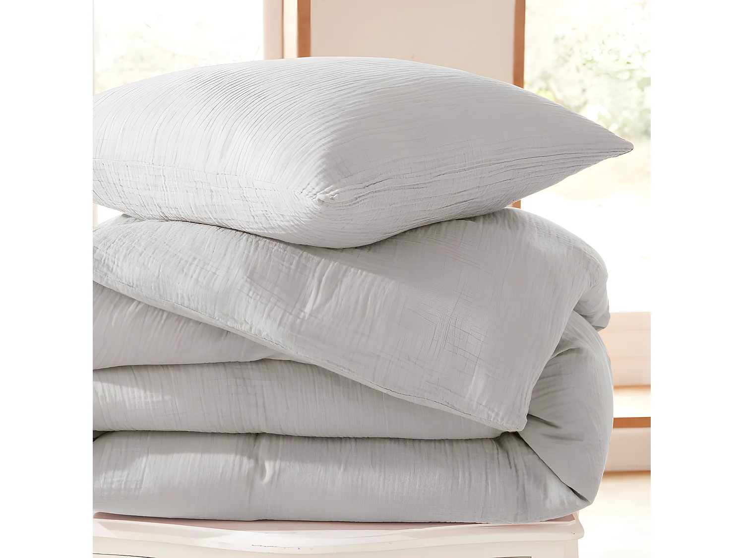 Parure de couette "Noah" Gaze de Coton 260 x 240 pour lit 2 Places "King Size" 160 à 180 cm