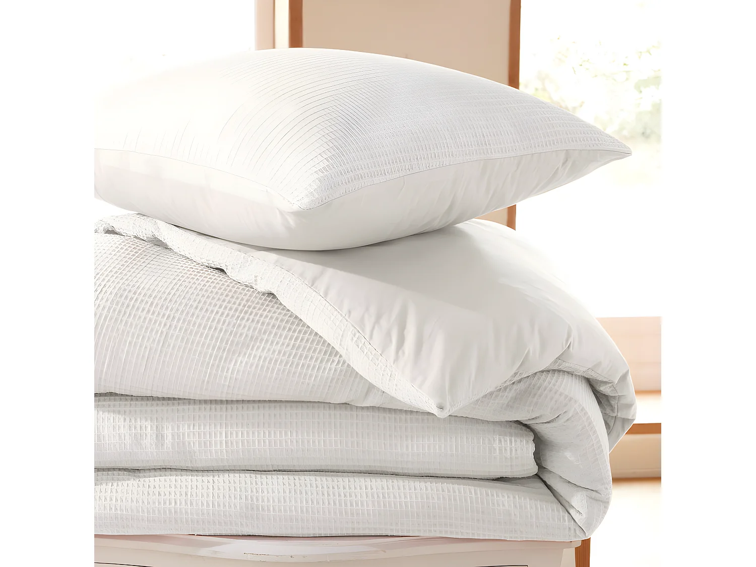 Parure de couette "Nid d'abeille" 260 x 240 pour lit 2 Places "King Size" 160 à 180 cm