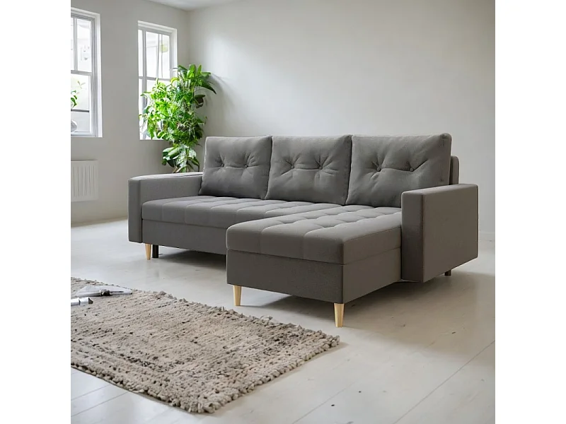 Canapé réversible positionnable en angle gauche ou droit au choix.