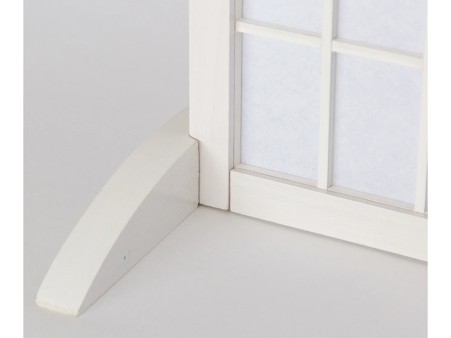 Lot de 2 pieds pour paravent en bois blanc - 2.8 x 33 x 0.8 cm