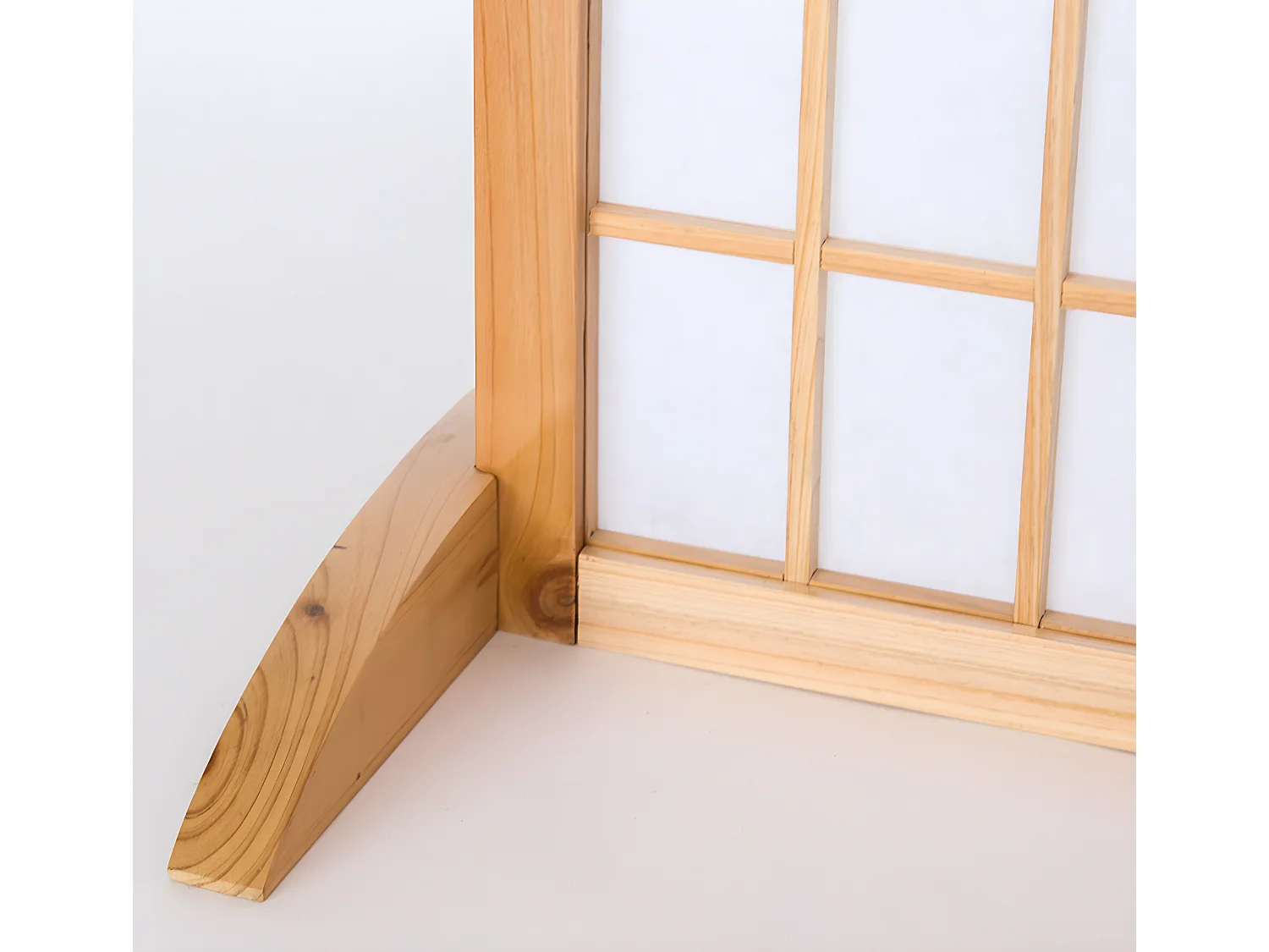 Lot de 2 pieds pour paravent en bois naturel - 2.8 x 33 x 0.8 cm