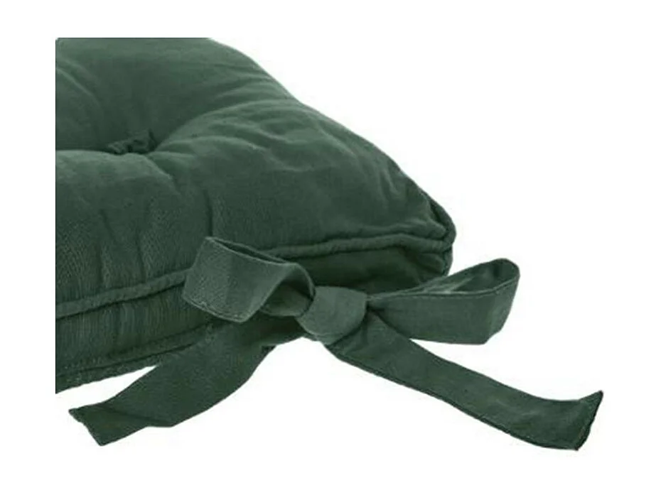 Galette de Chaise "5 Boutons" 40x40cm Vert