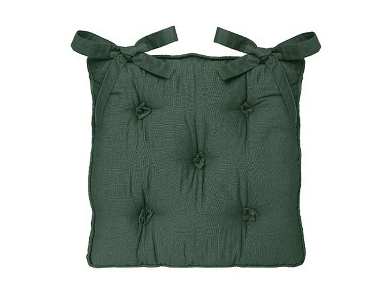 Galette de Chaise "5 Boutons" 40x40cm Vert