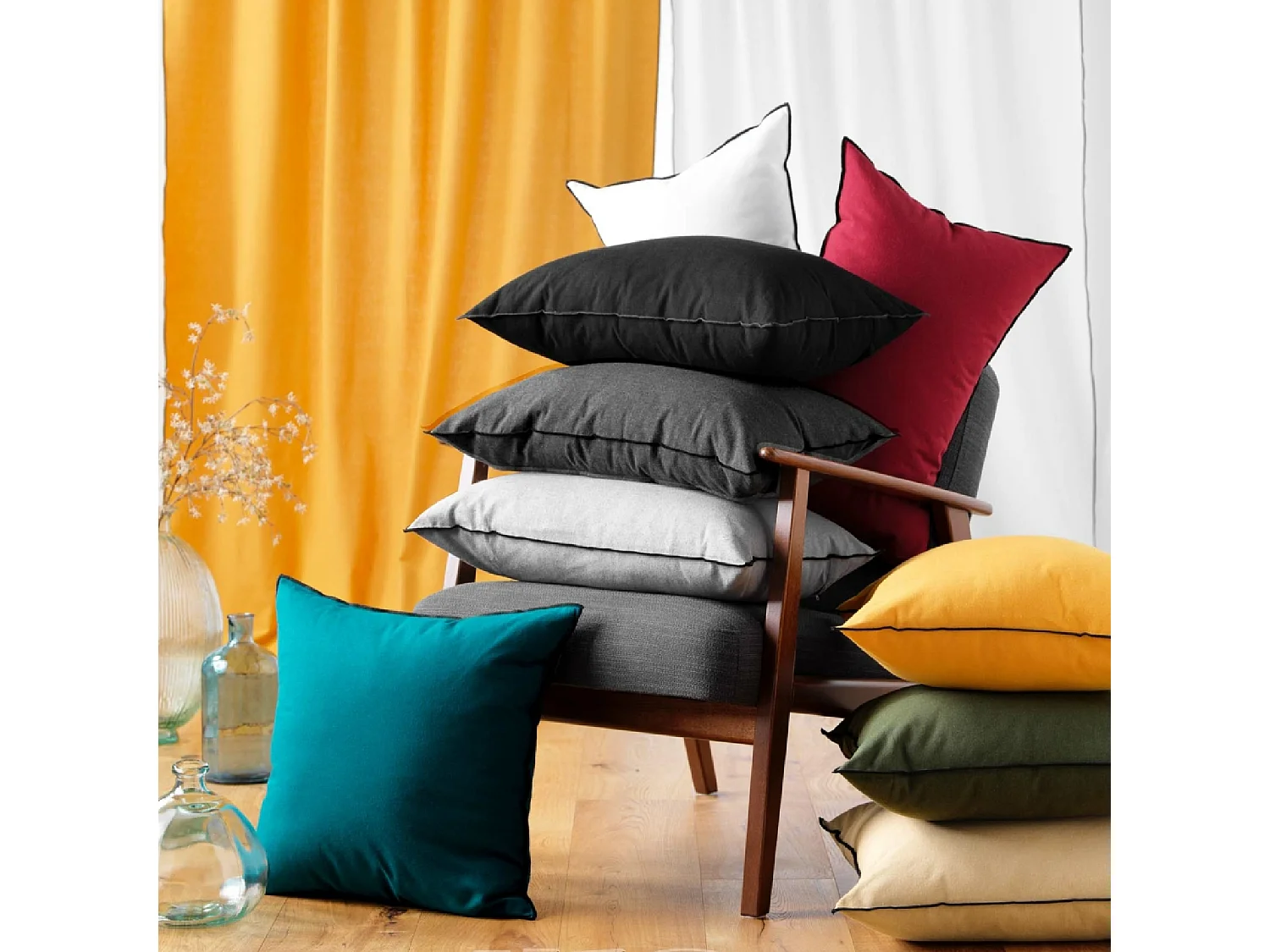 Coussin Déco "Mistraline" 40x60cm Bordeaux