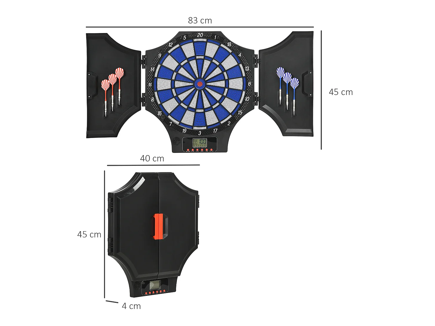 Diana electrónica negro 83x45x4 cm SPORTNOW