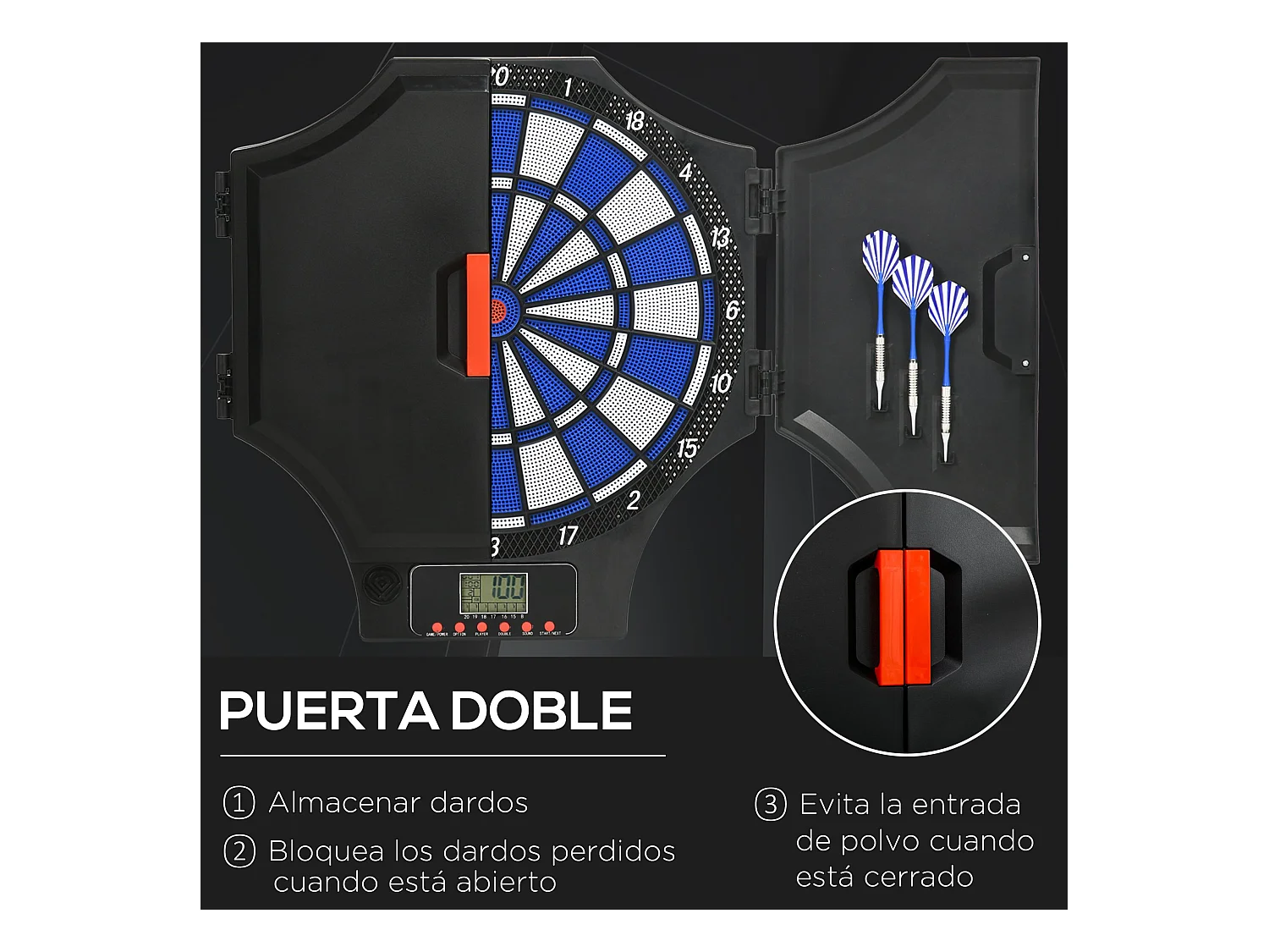 Diana electrónica negro 83x45x4 cm SPORTNOW