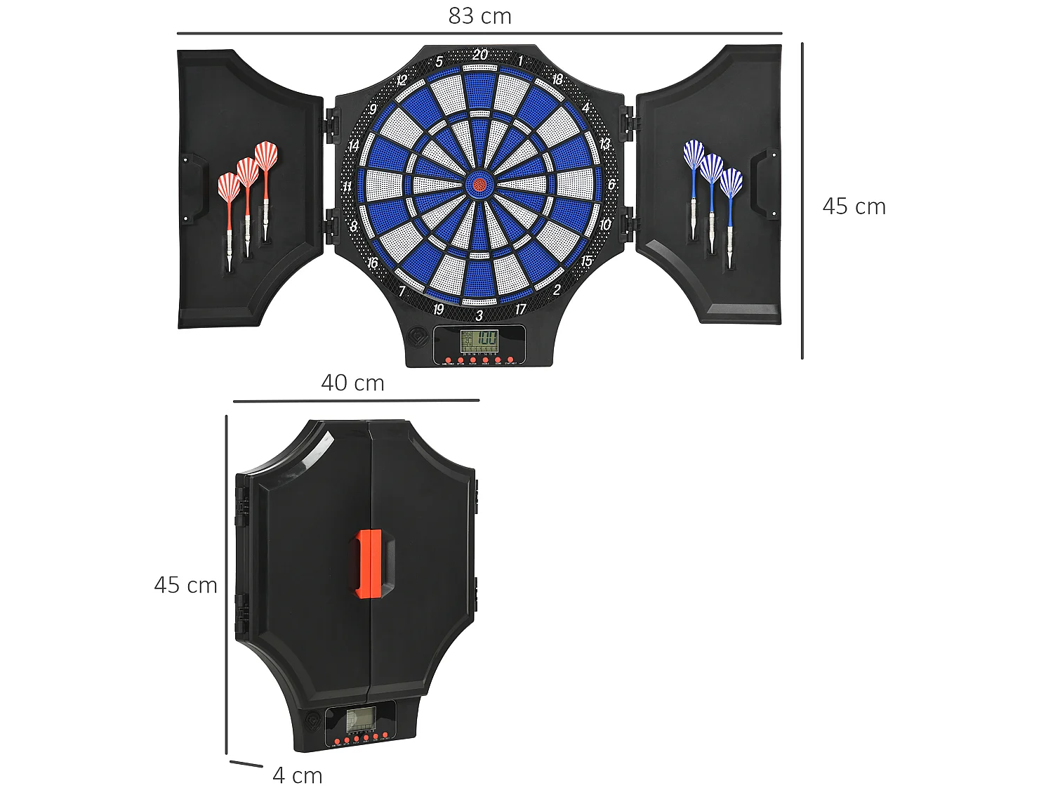Diana electrónica negro 83x45x4 cm SPORTNOW
