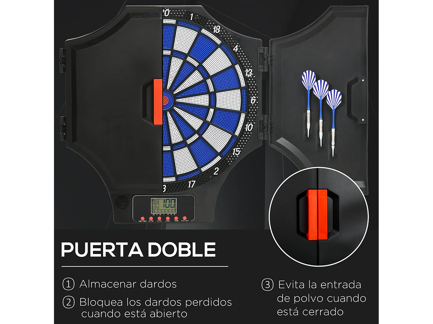 Diana electrónica negro 83x45x4 cm SPORTNOW