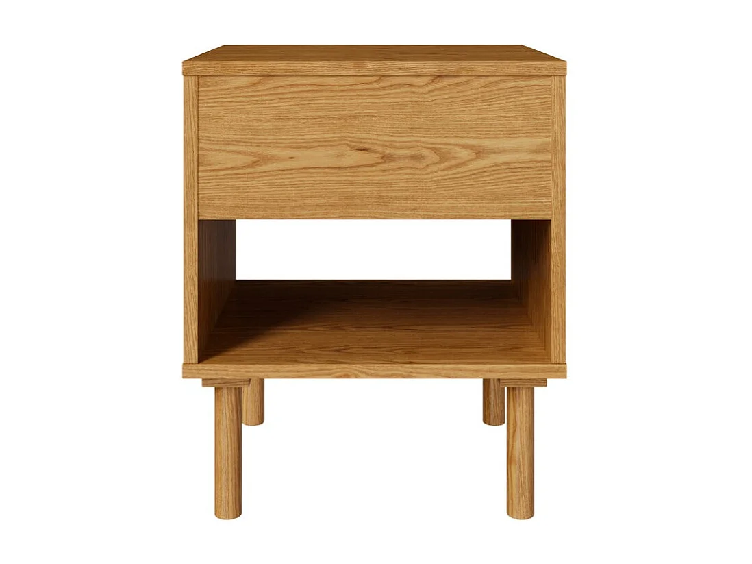 Table de chevet en bois d'hévéa massif 1 tiroir - Inès