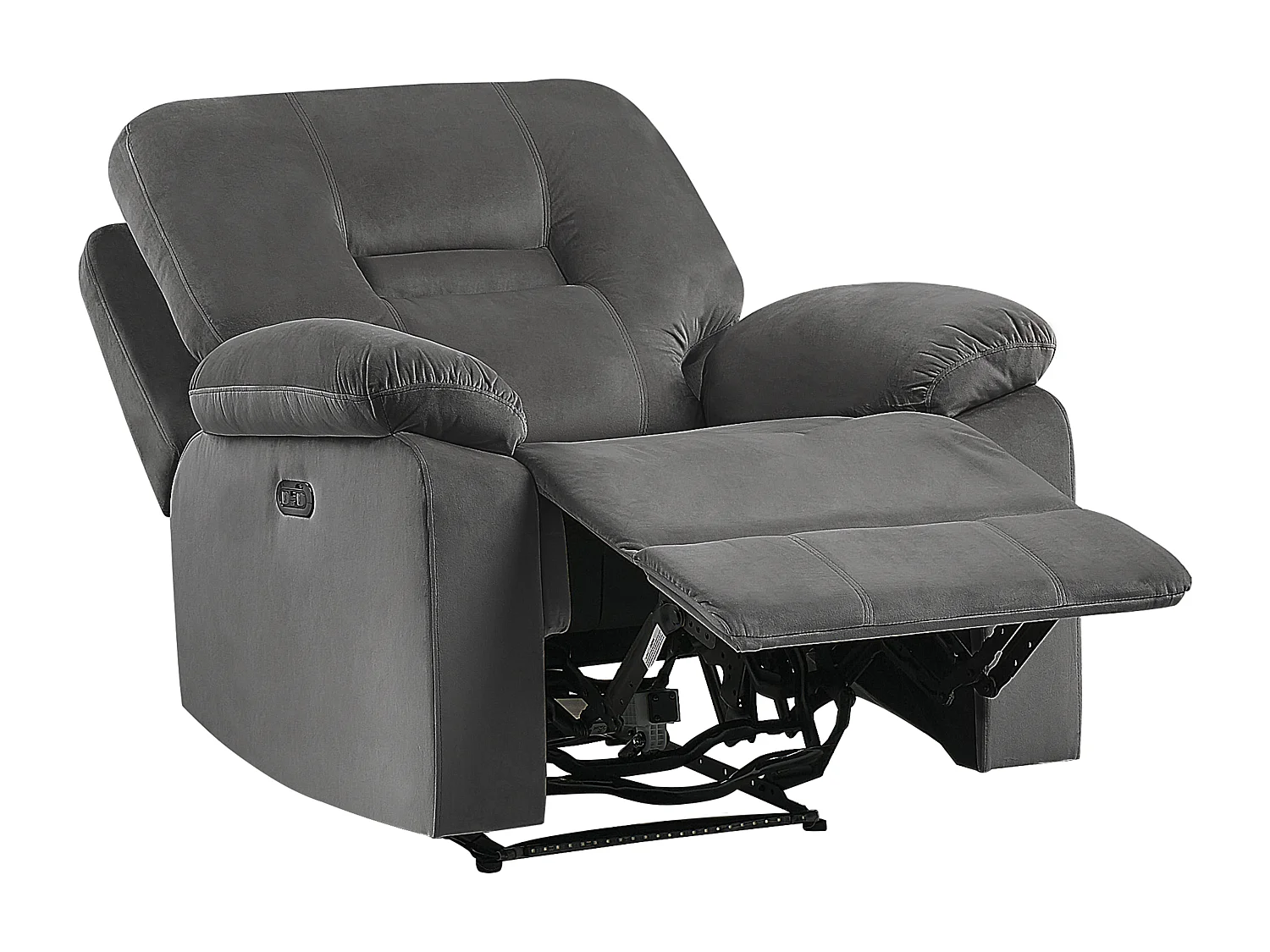 Elektrische relaxfauteuil BERGEN LED Fluweel Donkergrijs