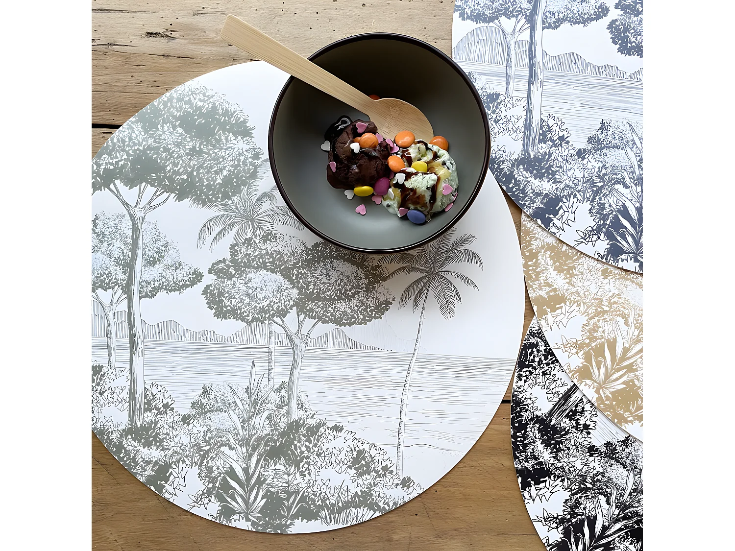 Lot de 4 sets de table L 38xl 38cm - Mix La Plage - Vinyle