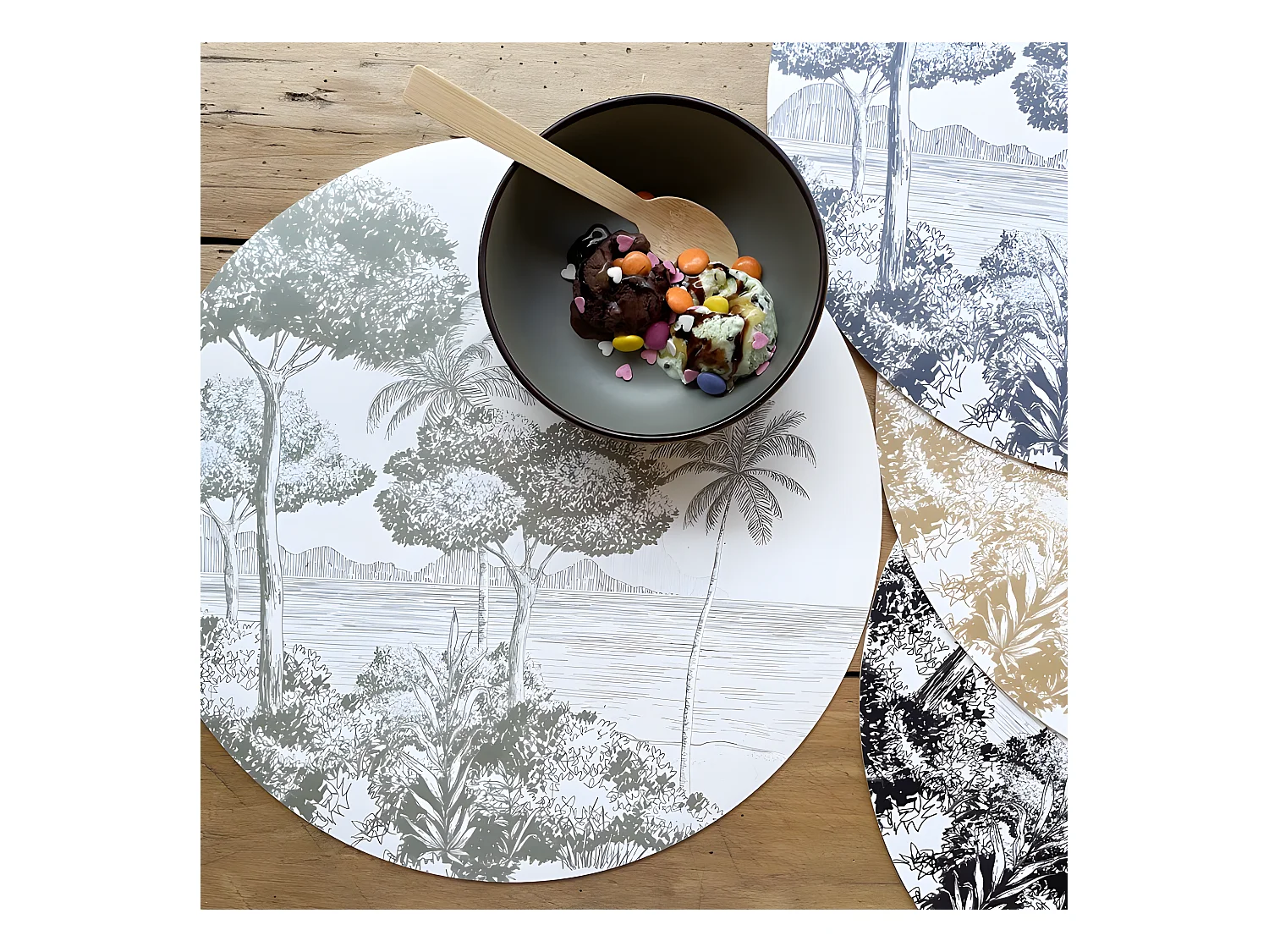 Lot de 4 sets de table L 38xl 38cm - Mix La Plage - Vinyle