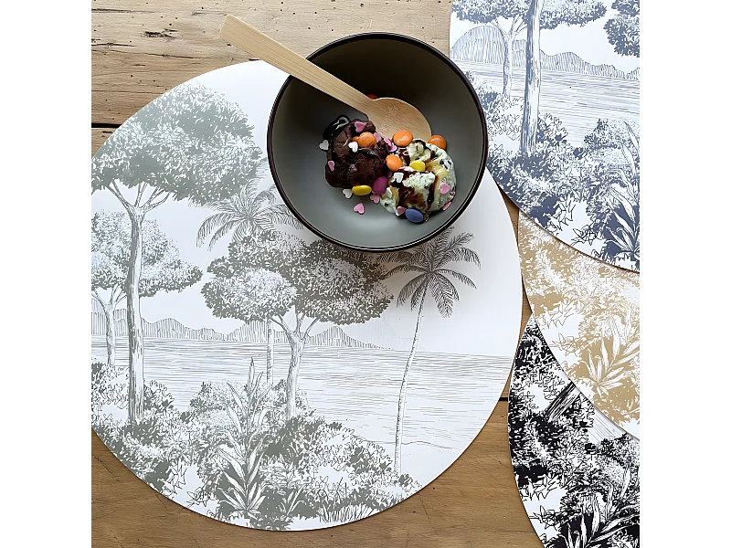 Lot de 4 sets de table L 38xl 38cm - Mix La Plage - Vinyle